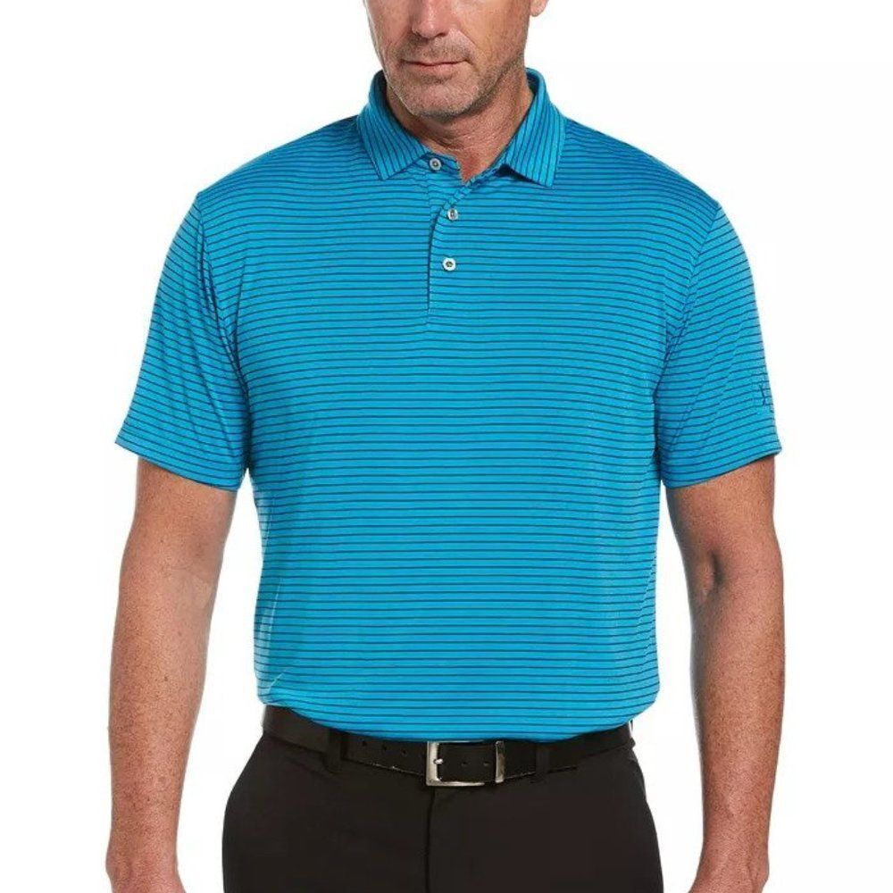 PGA TOUR Men's Feeder Stripe Performance Golf Polo Shirt